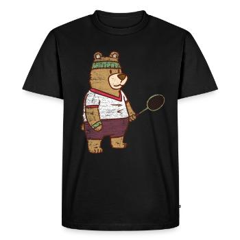 Cadeau ours Speedminton - T-shirt Premium bio Homme - noir - Devant - Nico (187cm)
