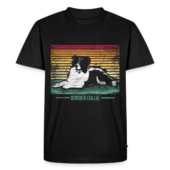 Border Collie - Men's Premium Organic T-Shirt - black - Front - Nico (187cm)