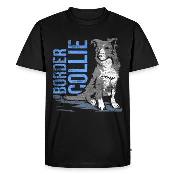 Border collie - T-shirt Premium bio Homme - noir - Devant - Nico (187cm)