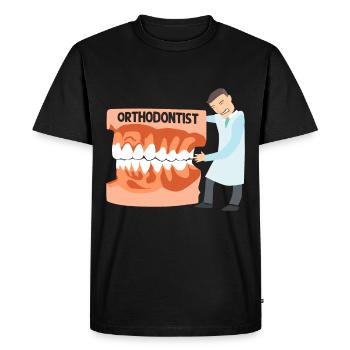 orthodontiste - T-shirt Premium bio Homme - noir - Devant - Nico (187cm)