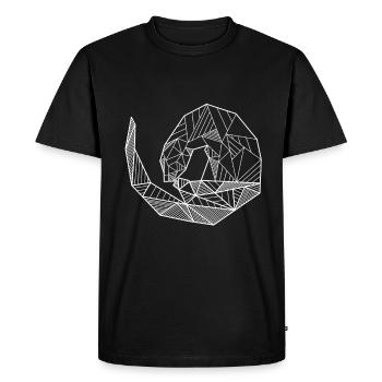 Loutre géométrique - T-shirt Premium bio Homme - noir - Devant - Nico (187cm)