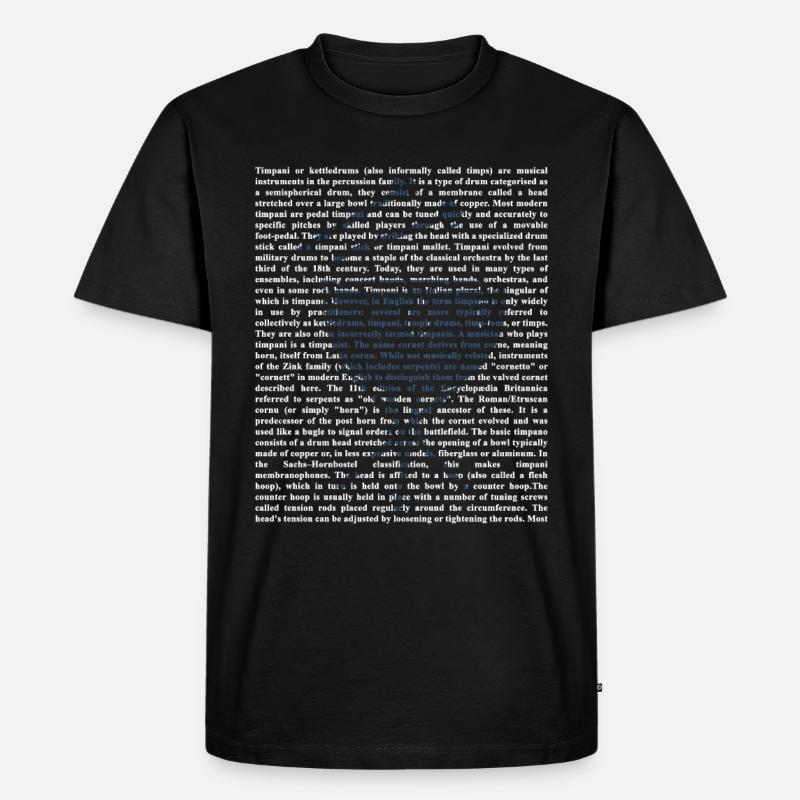 Schlagzeug - Männer Premium Bio T-Shirt - Schwarz