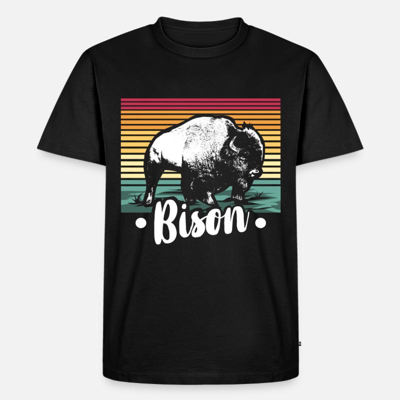 Bison - Männer Premium Bio T-Shirt - Schwarz