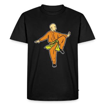 Qigong Monk - Men's Premium Organic T-Shirt - black - Front - Nico (187cm)