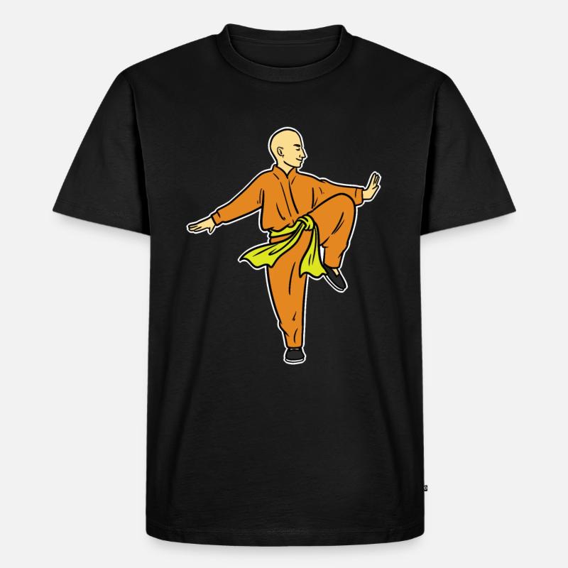 Qigong Mönch - Männer Premium Bio T-Shirt - Schwarz