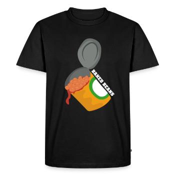 canned beans - Men's Premium Organic T-Shirt - black - Front - Nico (187cm)