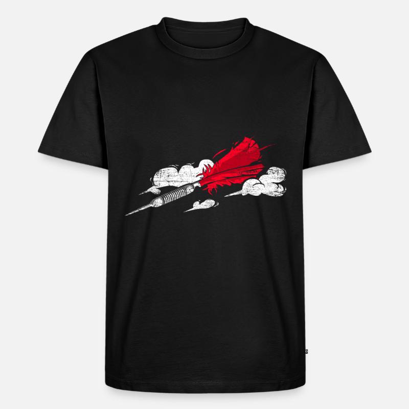 Dart Pfeil Geschenk - Männer Premium Bio T-Shirt - Schwarz