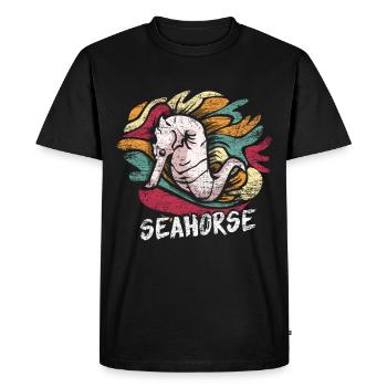 Seahorse gift - Men's Premium Organic T-Shirt - black - Front - Nico (187cm)