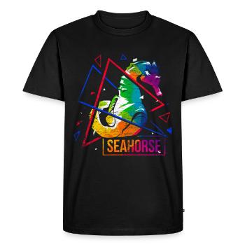 Cadeau polygone hippocampe - T-shirt Premium bio Homme - noir - Devant - Nico (187cm)