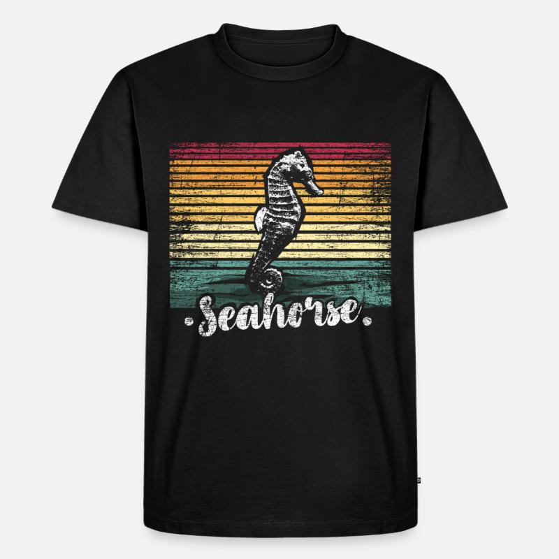 Seepferdchen - Männer Premium Bio T-Shirt - Schwarz