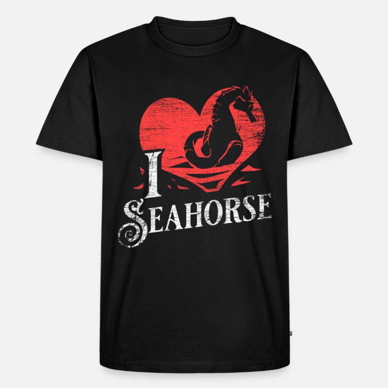 Seepferdchen Geschenk - Männer Premium Bio T-Shirt - Schwarz