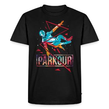 Parkour polygone cadeau - T-shirt Premium bio Homme - noir - Devant - Nico (187cm)