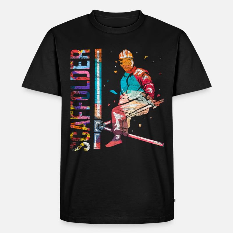 Gerüstbauer Polygon Geschenk - Männer Premium Bio T-Shirt - Schwarz
