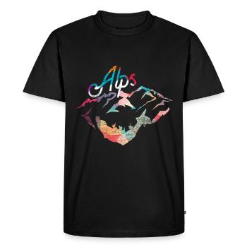 Cadeau polygone Alpes - T-shirt Premium bio Homme - noir - Devant - Nico (187cm)