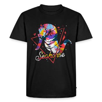 Cadeau polygone hippocampe - T-shirt Premium bio Homme - noir - Devant - Nico (187cm)