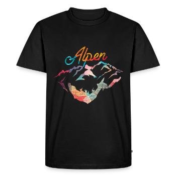 Cadeau polygone Alpes - T-shirt Premium bio Homme - noir - Devant - Nico (187cm)