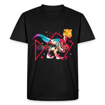 Velociraptor polygone - T-shirt Premium bio Homme - noir - Devant - Nico (187cm)