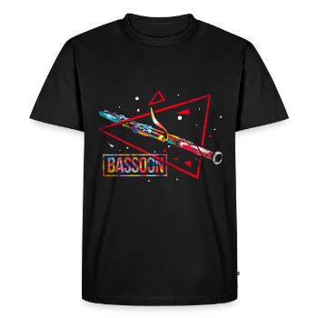 Basson cadeau polygone - T-shirt Premium bio Homme - noir - Devant - Nico (187cm)