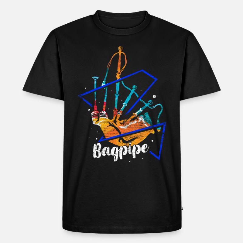 Dudelsack Polygon - Männer Premium Bio T-Shirt - Schwarz