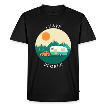 I hate people camping nature outdoor campers - Men's Premium Organic T-Shirt - black - Front - Nico (187cm)