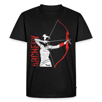 archery - Men's Premium Organic T-Shirt - black - Front - Nico (187cm)