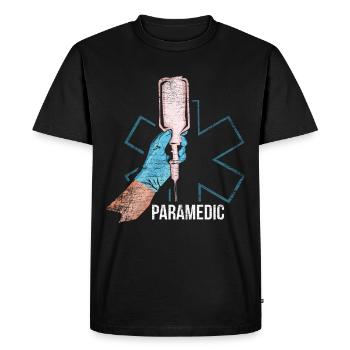 paramedic - Men's Premium Organic T-Shirt - black - Front - Nico (187cm)