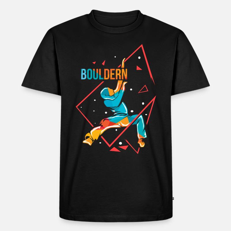 Bouldern Polygon - Männer Premium Bio T-Shirt - Schwarz