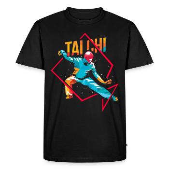Tai Chi polygon - Men's Premium Organic T-Shirt - black - Front - Nico (187cm)