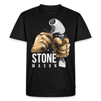 stonemason - Men's Premium Organic T-Shirt - black - Front - Nico (187cm)
