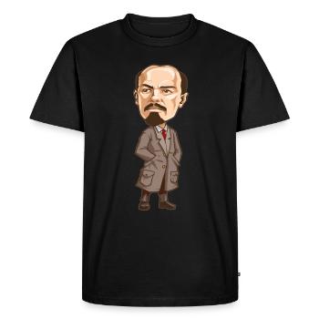 Vladimir Lénine - T-shirt Premium bio Homme - noir - Devant - Nico (187cm)