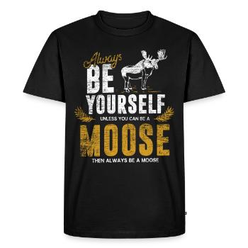 Moose gift - Men's Premium Organic T-Shirt - black - Front - Nico (187cm)