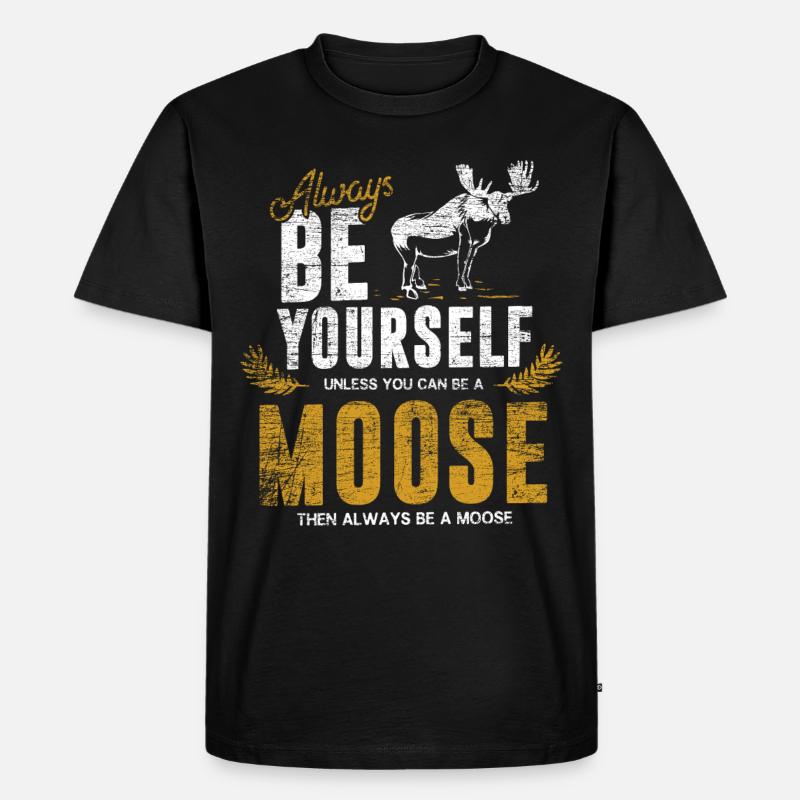 Elche Geschenk - Männer Premium Bio T-Shirt - Schwarz