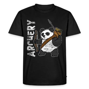 Cadeau de tir à l'arc Panda - T-shirt Premium bio Homme - noir - Devant - Nico (187cm)