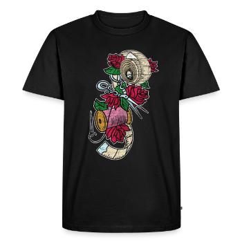 sew - Men's Premium Organic T-Shirt - black - Front - Nico (187cm)