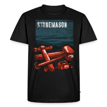 Stonemason gift - Men's Premium Organic T-Shirt - black - Front - Nico (187cm)