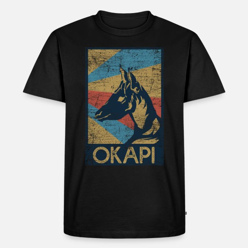 Okapi Geschenk - Männer Premium Bio T-Shirt - Schwarz