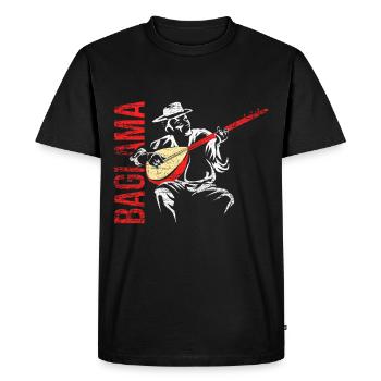 Cadeau baglama - T-shirt Premium bio Homme - noir - Devant - Nico (187cm)