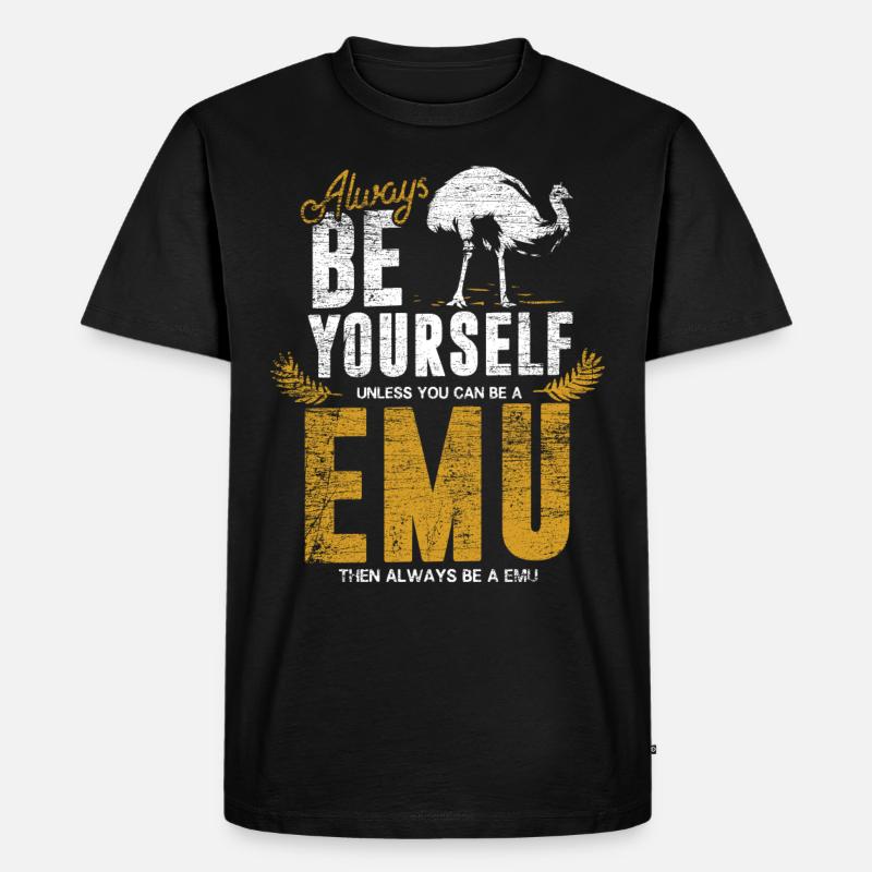 Emu Geschenk - Männer Premium Bio T-Shirt - Schwarz