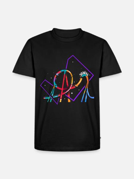 Roller coaster polygon - Men's Premium Organic T-Shirt - black
