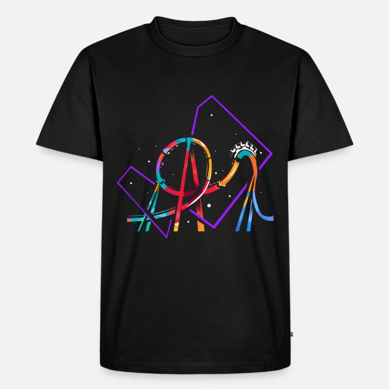 Roller coaster polygon - Men's Premium Organic T-Shirt - black