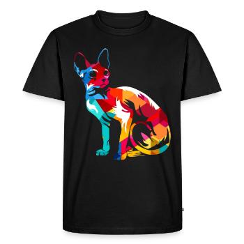 Chat Sphynx - T-shirt Premium bio Homme - noir - Devant - Nico (187cm)