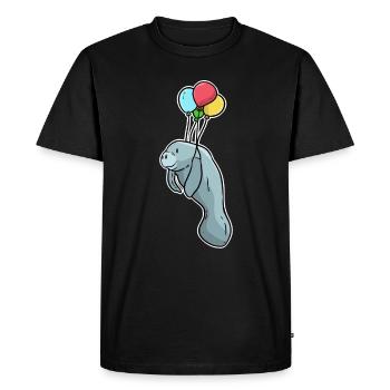 Seekuh - Männer Premium Bio T-Shirt - Schwarz - Vorne - Nico (187cm)