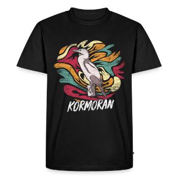 Cadeau de cormoran - T-shirt Premium bio Homme - noir - Devant - Nico (187cm)