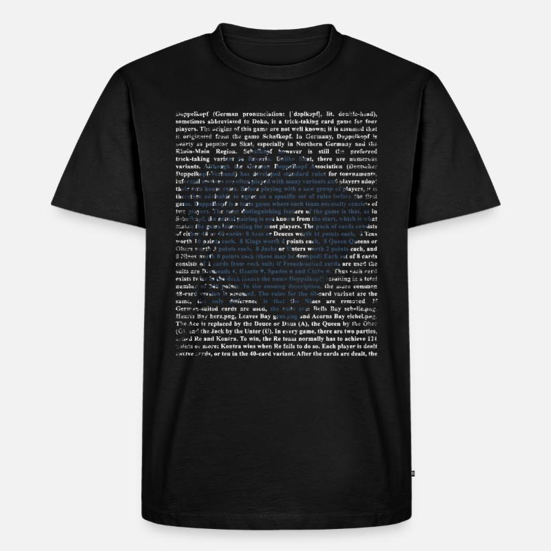 Doppelkopf Geschenk - Männer Premium Bio T-Shirt - Schwarz