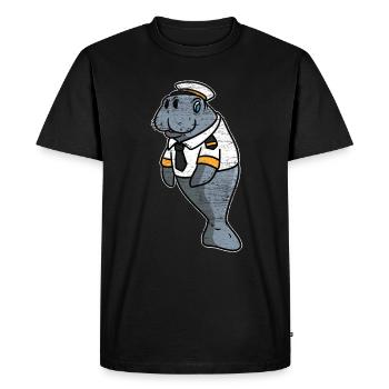 Capitaine de lamantin - T-shirt Premium bio Homme - noir - Devant - Nico (187cm)