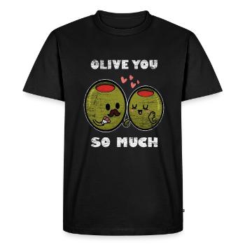 Cadeau olives - T-shirt Premium bio Homme - noir - Devant - Nico (187cm)