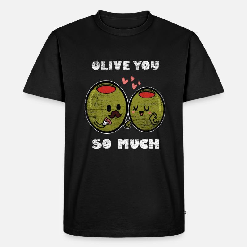 Oliven Geschenk - Männer Premium Bio T-Shirt - Schwarz