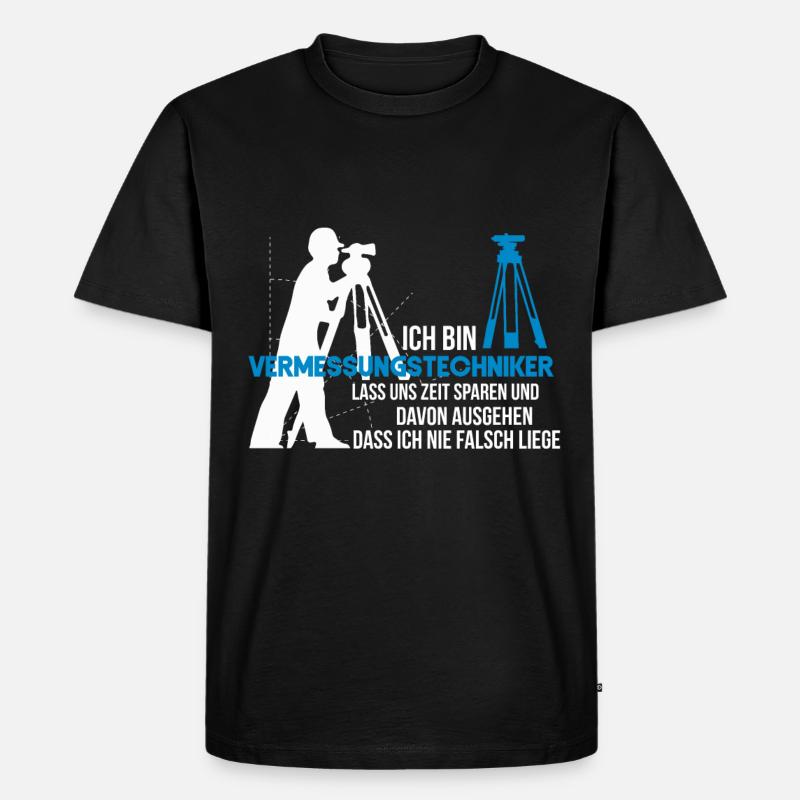 Vermessungstechniker - Männer Premium Bio T-Shirt - Schwarz