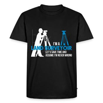 land surveyor - Men's Premium Organic T-Shirt - black - Front - Nico (187cm)