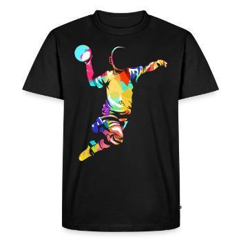 Cadeau de handball - T-shirt Premium bio Homme - noir - Devant - Nico (187cm)